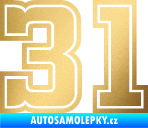 Samolepka Startovní číslo 31 typ 5 zlatá metalíza