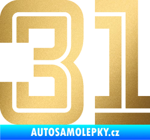Samolepka Startovní číslo 31 typ 7 zlatá metalíza
