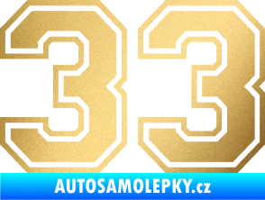 Samolepka Startovní číslo 33 typ 4 zlatá metalíza