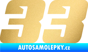 Samolepka Startovní číslo 33 typ 6 zlatá metalíza