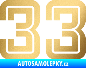 Samolepka Startovní číslo 33 typ 7 zlatá metalíza