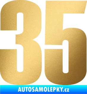 Samolepka Startovní číslo 35 typ 2  zlatá metalíza