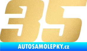 Samolepka Startovní číslo 35 typ 6 zlatá metalíza