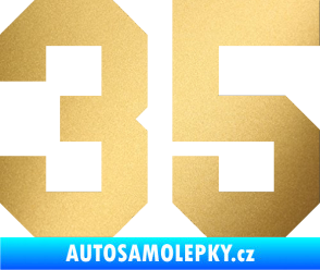 Samolepka Startovní číslo 35 zlatá metalíza