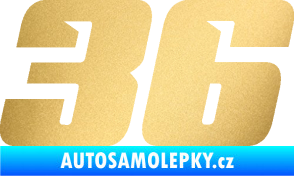 Samolepka Startovní číslo 36 typ 6 zlatá metalíza