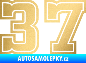 Samolepka Startovní číslo 37 typ 5 zlatá metalíza