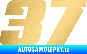 Samolepka Startovní číslo 37 typ 6 zlatá metalíza