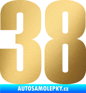 Samolepka Startovní číslo 38 typ 2     zlatá metalíza