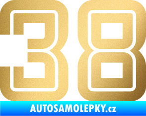 Samolepka Startovní číslo 38 typ 7 zlatá metalíza