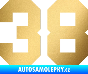 Samolepka Startovní číslo 38 zlatá metalíza