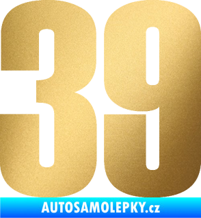 Samolepka Startovní číslo 39 typ 2      zlatá metalíza