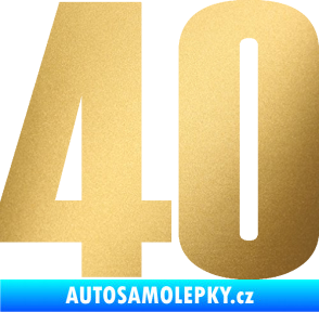 Samolepka Startovní číslo 40 typ 2     zlatá metalíza
