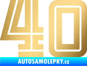 Samolepka Startovní číslo 40 typ 7 zlatá metalíza