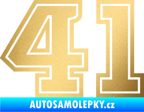 Samolepka Startovní číslo 41 typ 5 zlatá metalíza