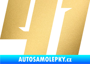 Samolepka Startovní číslo 41 typ 6 zlatá metalíza