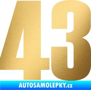 Samolepka Startovní číslo 43 typ 2    zlatá metalíza