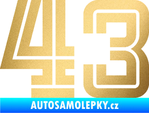 Samolepka Startovní číslo 43 typ 7 zlatá metalíza