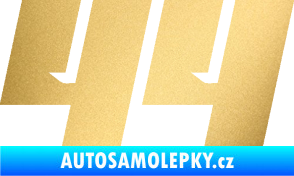 Samolepka Startovní číslo 44 typ 6 zlatá metalíza