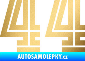 Samolepka Startovní číslo 44 typ 7 zlatá metalíza