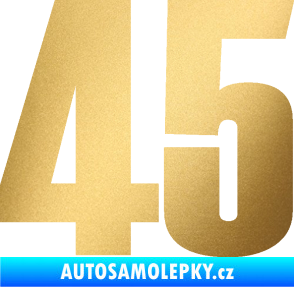 Samolepka Startovní číslo 45 typ 2      zlatá metalíza