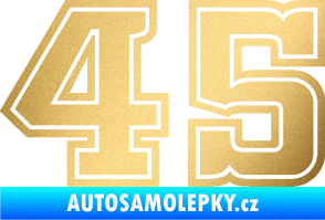 Samolepka Startovní číslo 45 typ 5 zlatá metalíza