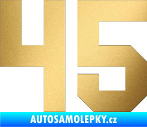 Samolepka Startovní číslo 45 zlatá metalíza