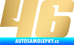 Samolepka Startovní číslo 46 typ 6 zlatá metalíza
