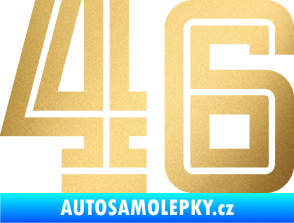 Samolepka Startovní číslo 46 typ 7 zlatá metalíza