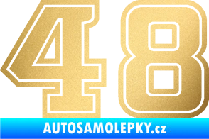 Samolepka Startovní číslo 48 typ 5 zlatá metalíza