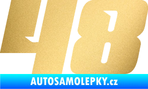 Samolepka Startovní číslo 48 typ 6 zlatá metalíza