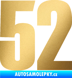 Samolepka Startovní číslo 52 typ 2  zlatá metalíza