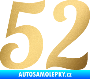 Samolepka Startovní číslo 52 typ 3 zlatá metalíza