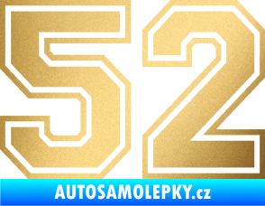 Samolepka Startovní číslo 52 typ 4 zlatá metalíza