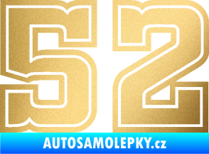 Samolepka Startovní číslo 52 typ 5 zlatá metalíza