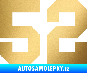 Samolepka Startovní číslo 52 zlatá metalíza