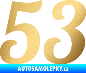 Samolepka Startovní číslo 53 typ 3 zlatá metalíza