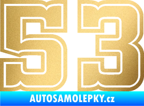 Samolepka Startovní číslo 53 typ 5 zlatá metalíza