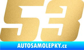 Samolepka Startovní číslo 53 typ 6 zlatá metalíza
