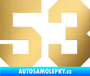 Samolepka Startovní číslo 53 zlatá metalíza