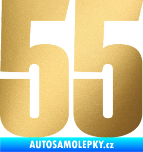 Samolepka Startovní číslo 55 typ 2   zlatá metalíza