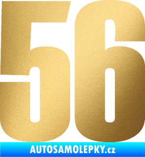 Samolepka Startovní číslo 56 typ 2   zlatá metalíza