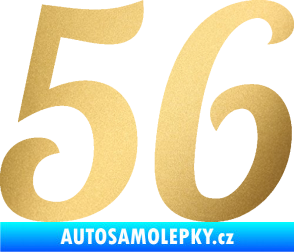 Samolepka Startovní číslo 56 typ 3 zlatá metalíza