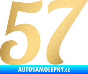 Samolepka Startovní číslo 57 typ 3 zlatá metalíza