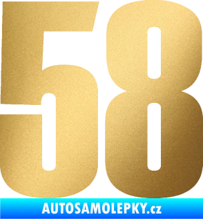 Samolepka Startovní číslo 58 typ 2    zlatá metalíza