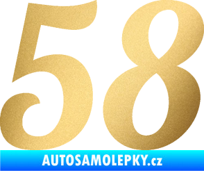 Samolepka Startovní číslo 58 typ 3 zlatá metalíza