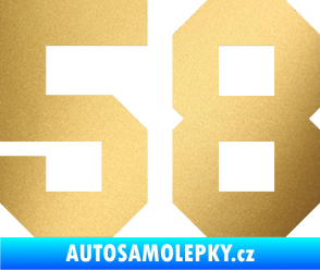 Samolepka Startovní číslo 58 zlatá metalíza