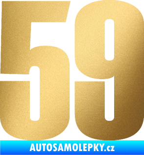 Samolepka Startovní číslo 59 typ 2    zlatá metalíza