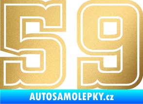Samolepka Startovní číslo 59 typ 5 zlatá metalíza