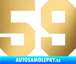 Samolepka Startovní číslo 59 zlatá metalíza