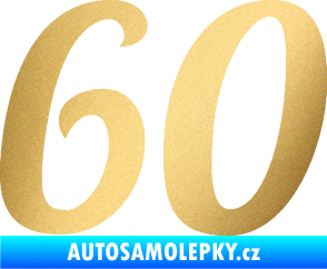 Samolepka Startovní číslo 60 typ 3 zlatá metalíza